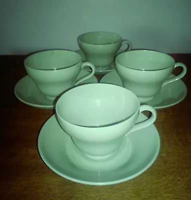 Buy Excellent Set Of 4 Wedgwood  Celadon Green  English Tea Cups/Saucers • 12.95£