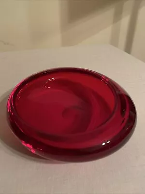 Buy Whitefriars Glass Dish 9712 Ruby Red Elliptical Shape Geoffrey Baxter - Rare • 35£