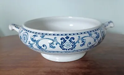 Buy Art Nouveau Flo Blue Tureen Scroll Floral Pattern Blue And White China  • 9.99£