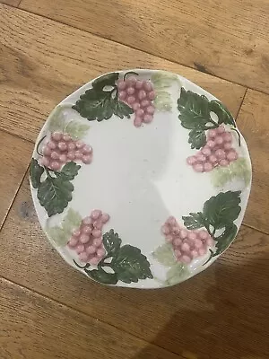 Buy Antique Majolica White Plate With Grapes • 5£