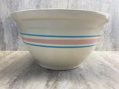 Buy Vintage McCoy #12 Bowl. USA Ovenware - 12  Round - Cream/Pink/Blue-Some Ware • 27.50£