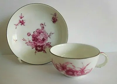 Buy Antique Kpm Berlin Small Porcelain Cup And Saucer With Floral Puce Decoration • 180£