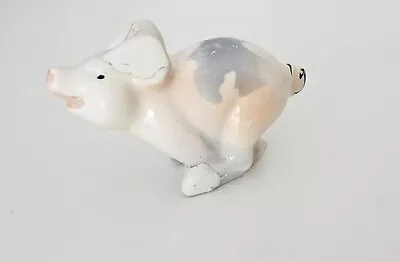 Buy Vintage Pink& Grey Lovely Pig Small Figurine • 5.50£