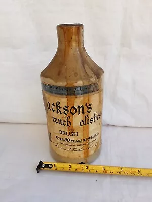 Buy Vintage Glazed Stoneware Bottle Jacksons Varnish, NO Stopper Empty  (S6/12M) • 16£