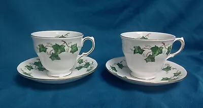 Buy Vintage Colclough Ivy Leaf  Pair Of Tea Cup And Saucers • 14.95£
