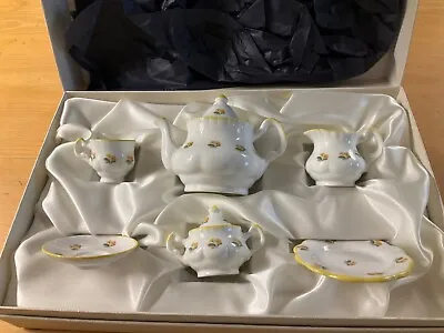 Buy Objet's D'Art  Miniature Bone China Tea Set Made For Harrods.  Circa 1990. New. • 14.99£