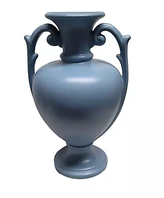 Buy Vintage Matte Blue Classic Two Handled Amphora Haeger Vase • 18.24£