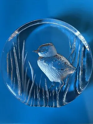 Buy Mats Jonasson Crystal Glass Reed Bird Paperweight Signed & Numbered 9346 • 15£