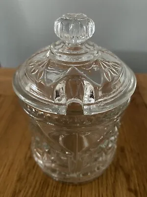 Buy Vintage Cut Glass Style Jar With Spoon Gap & Lid (Sugar, Honey, Jam, Marmalade) • 8£
