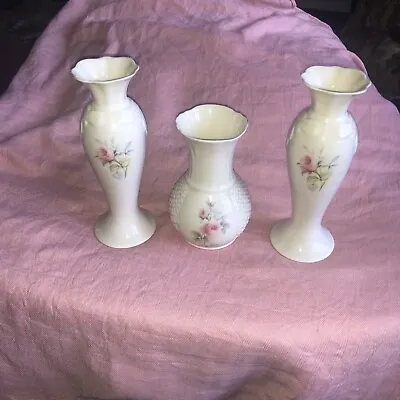 Buy Vintage Floral Donegal Parian China Irish Ireland Pottery 3 Vases • 9.99£