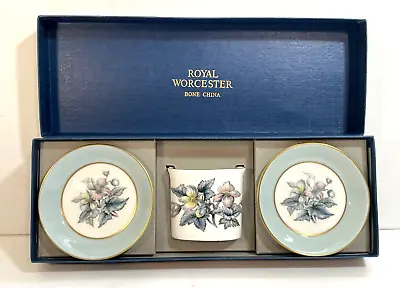 Buy Royal Worcester Bone China Gray W/ Gold Trim Hot Tea Spoon Rest Accessory Set • 9.47£