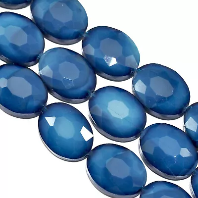 Buy Faceted Flat Oval Cut Glass Crystal Beads For Jewellery Making 18pcs 16x12mm • 5.99£
