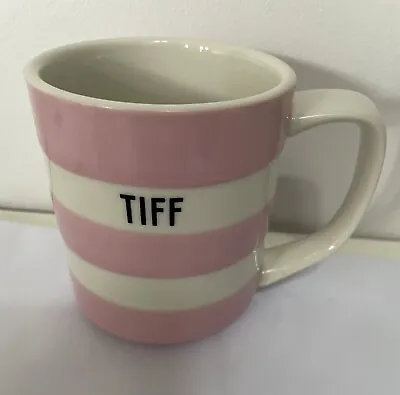 Buy T G Green Cornishware CORNWALL 10oz Mug Tiff Coffee Tea Pink White Tiff • 14.99£