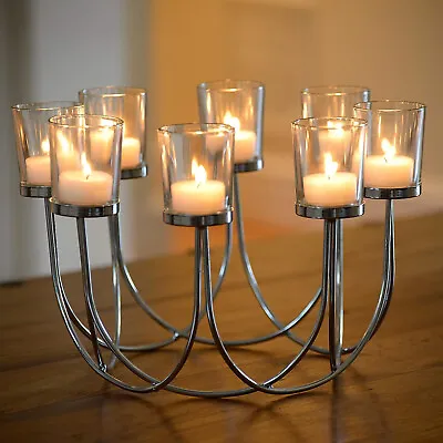 Buy 8 Tea Light Candle Holder Table Center Piece Christmas Wedding Decorative Glass • 8.95£