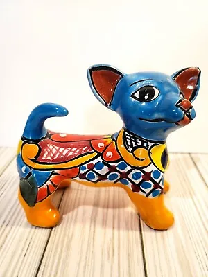 Buy Talavera Mexican Pottery Chihuahua Folk Art Hand Painted One Of A Kind Creation  • 18.02£