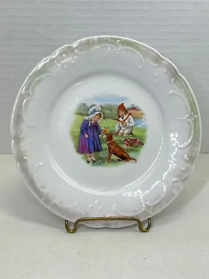 Buy Vintage China Porcelain Children Playing W/ Dog Child's Plate • 12.48£