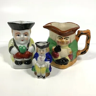 Buy 3 Occupied Japan Toby Mugs Colonial England Miniature Vintage Granny Core Jug • 28.82£