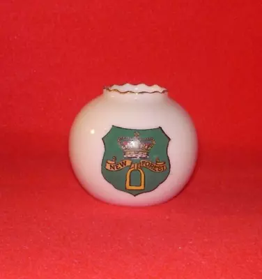 Buy GOSS Crested China Ball Vase Crinkle Top NEW FOREST Crest • 5.99£