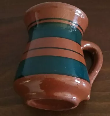 Buy 13583) Funky Brown Pottery Mug - Collectable - Striped Pattern & Cool Shape • 2£