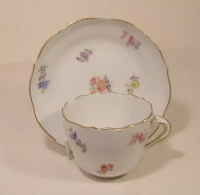 Buy Meissen Hand Painted Demitasse Cup And Saucer (3) A/F As Seen • 24.99£