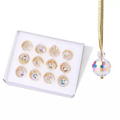 Buy 12Pcs Crystal Glass Christmas Balls Ornaments Prism Ball Hanging Xmas Tree Decor • 9.78£