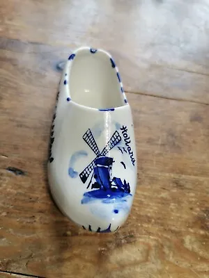 Buy Vintage E. H Ceramic Delftware Hand Painted Clog From Holland  • 2£
