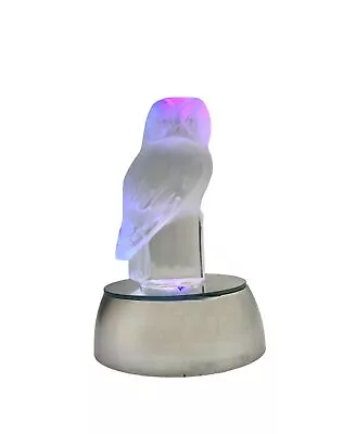 Buy Owl Crystal Glass Lalique French Figurine On Light Colored Base Collectible Gift • 113.85£