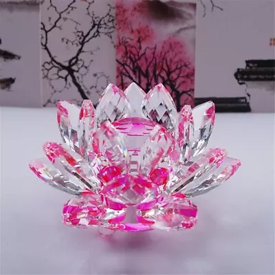 Buy Crystal Lotus Flower Pink Ornaments Craft & Home Decoration Wedding Gift • 21.61£