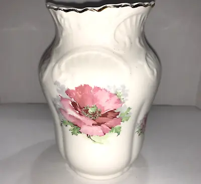 Buy Royal Vitreous China John Maddock And Sons Vase Pink Floral England 5-1/4  Tall • 16.08£