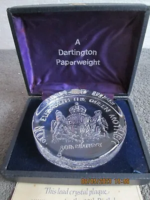 Buy Dartington Paperweight   The Queen Mothers 80th Birthday  W/certificate • 4.99£