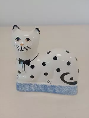 Buy Moorland Chelsea Works Burslem Ceramic Polka Dot Cat C1950s • 16.50£