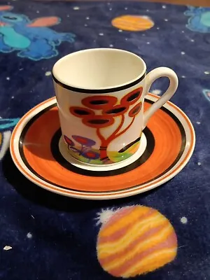 Buy Wedgwood Clarice Cliff 'Red Tree' Espresso Cup & Saucer Ltd Edition Cafe Chic • 36.99£