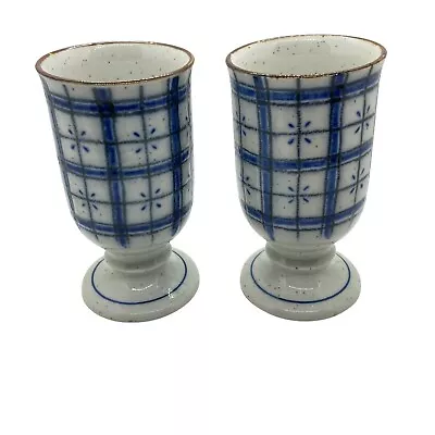 Buy Irish Coffee Mug Set Of 2 Vintage 1970s Blue White Flecked Stoneware • 32.23£
