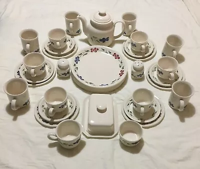 Buy VINTAGE 36PC Staffordshire Tableware Set - Dinnerware Include Teapot Butter Dish • 139.99£