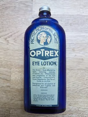 Buy Vintage Blue Glass Optrex Bottle • 11.99£