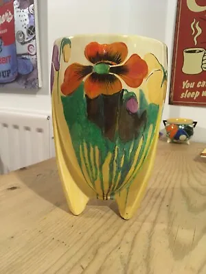Buy Fabulous Clarice Cliff Torpedo Vase In The Rare Poppy Delecia Pattern • 500£