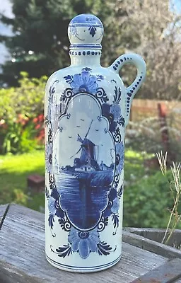 Buy Vintage Regina Delfts Blue & White Oil Bottle H 10.75” W 3.5” Made In Holland • 38.42£