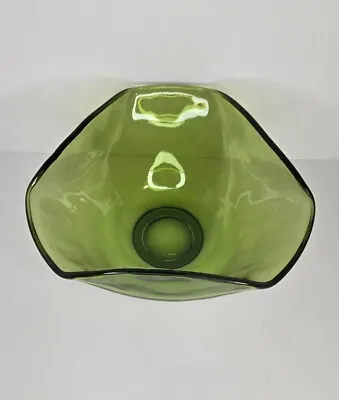Buy Vintage Anchor Hocking Avocado Green Glass Bowl 9  Wide 5  Tall • 23.85£