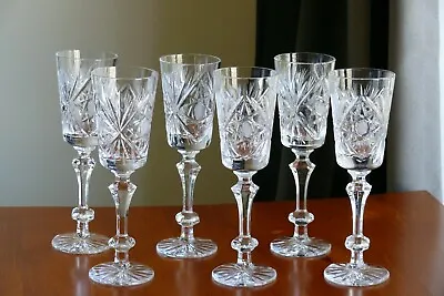 Buy FOR GIFT Pattern TALL High Quality CRYSTAL Wine Glasses, Set Of 6, Russia • 98.51£