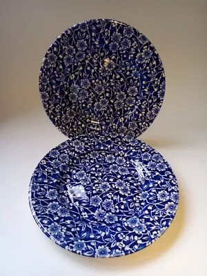 Buy 2 X Queen's Calico  Faithfully Reproduced  Blue & White 18 Cm Chintz Side Plates • 13.50£