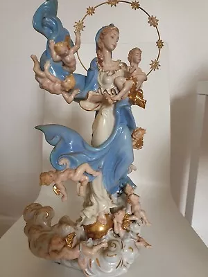 Buy Franklin Mint Mary Queen Of Heaven Limited Edition Fine Porcelain Figurine. 17” • 650£