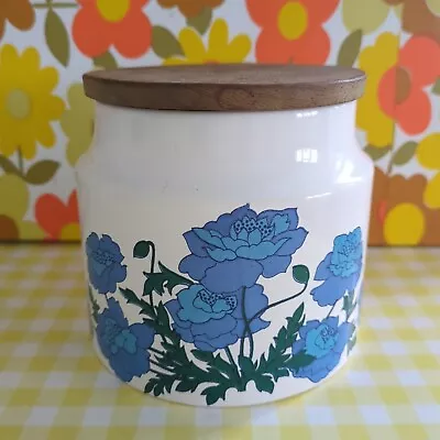 Buy Vintage Retro Crown Devon Blue Heaven Flower Storage Jar Pot 50s 60s • 10£