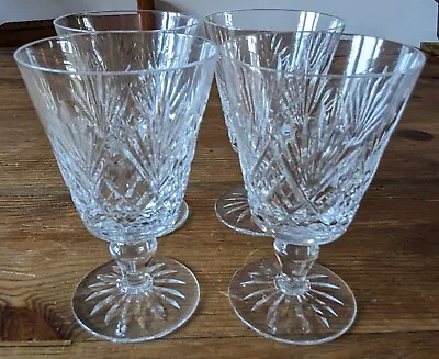 Buy 4 VGC Vintage Signed Royal Doulton Juno Cut Crystal Large Wine Glasses 13.5cm 5  • 17.99£