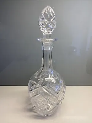 Buy Vintage Large Czech Crystal Glass Decanter / Carafe In Great Condition • 15£