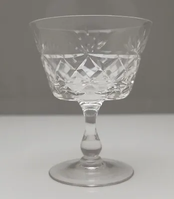Buy Royal Brierley Crystal Bruce Cut Champagne Saucer Tall Sherbet 4 1/8  10.5cm 1st • 16.99£