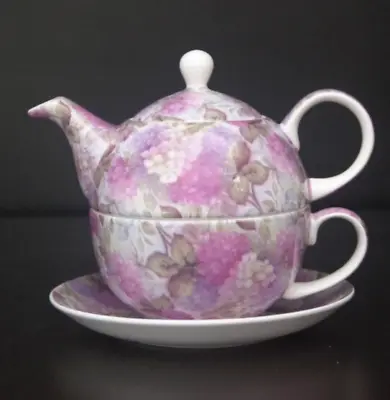 Buy Maxwell & Williams HYDRANGEA China Tea For One Teapot Lid Cup Saucer • 33.12£