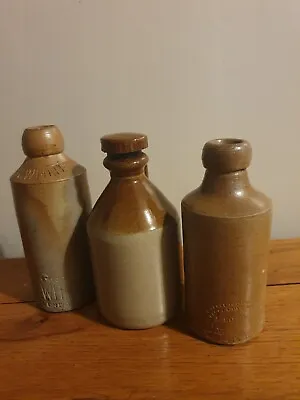 Buy Antique ‘R Whites,  Salt Glazed Stoneware Lemonade Bottle, Plus 2 More Jars  • 14.95£