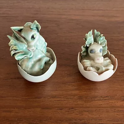 Buy 2 X  CHESSELL POTTERY ISLE OF WIGHT STUDIO DRAGONS HATCHING FROM EGG SHELLS • 22£