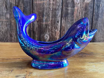 Buy Vintage Kitsch Blue Lustreware Glaze Ceramic Novelty Fish Ornament Jug • 8£