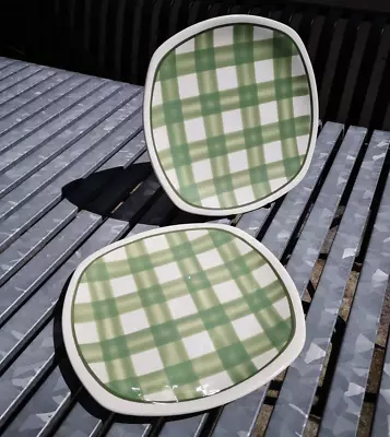 Buy Two T.G. Green Dinner Plates In Green Gingham • 6£